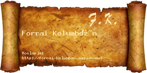 Forrai Kolumbán névjegykártya